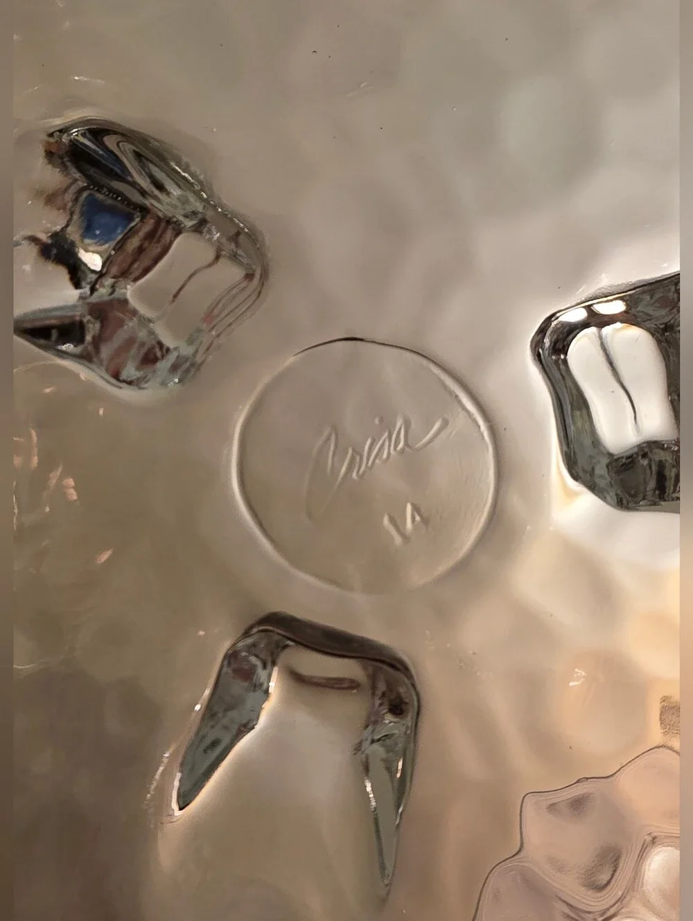 Vintage Crisa Glass Footed Dessert Bowls Set of 6 Pebbled Clear Glass